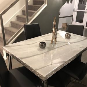 High end custom made epoxy resin table